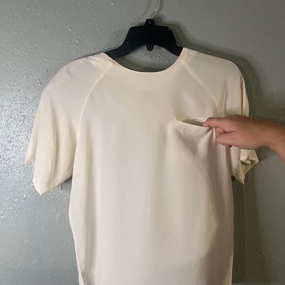 Vtg Laura & Jane Collection Womens Silk Blouse w/Pocket M Old Money Workwear - Picture 3 of 11